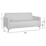 ΣΕΤ 2 ΤΜΧ ΚΑΝΑΠΕΣ 3ΘΕΣΙΟΣ ΚΑΙ 2ΘΕΣΙΟΣ NELLIE HM11274.02 ΛΕΥΚΟ ΧΡΩΜΑ - Image 2