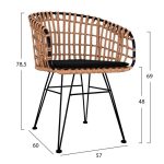 ΣΕΤ 4ΤΜΧ ΤΡΑΠΕΖΙ ΜΕ ΠΑΓΚΑΚΙ & 2 ΠΟΛΥΘΡΟΝΕΣ ALLEGRA WICKER ΜΠΕΖ HM10600 - Image 3