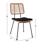 ΣΕΤ 5ΤΜΧ ALLEGRA WICKER ΜΕ ΤΡΑΠΕΖΙ 140X80Χ78Υ ΜΠΕΖ & ΜΑΥΡΟ ΧΡΩΜΑ HM10492 - Image 3
