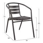 ΣΕΤ ΤΡΑΠΕΖΑΡΙΑΣ 5ΤΜΧ ADAM HM21220.01 ΚΑΡΕΚΛΕΣ ΜΕΤΑΛΛΙΚΕΣ & ΤΡΑΠΕΖΙ 110x60 ΓΚΡΙ - Image 3
