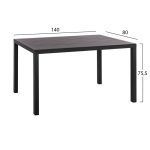 ΣΕΤ 5ΤΜΧ HM10531 ΤΡΑΠΕΖΙ ΑΛΟΥΜΙΝΙΟΥ 140Χ80Χ75,5Y & 4 ΠΟΛΥΘΡΟΝΕΣ LEON ΜΕΤΑΛΛΙΚΕΣ ΓΚΡΙ - Image 2