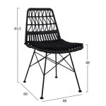 ΣΕΤ 7ΤΜΧ ALLEGRA WICKER ΜΕ ΤΡΑΠΕΖΙ 160X90X78Υ ΜΠΕΖ & ΜΑΥΡΟ ΧΡΩΜΑ HM10516 - Image 3