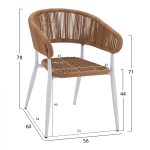 ΣΕΤ ΤΡΑΠΕΖΑΡΙΑ 3ΤΜΧ ΤΡΑΠΕΖΙ ΑΛΟΥΜΙΝΙΟΥ 80X80 & ΠΟΛΥΘΡΟΝΕΣ ΛΕΥΚΕΣ HM11442 - Image 3