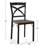 ΣΕΤ ΤΡΑΠΕΖΑΡΙΑΣ GOOSE 5ΤΜΧ HM9530.01 MDF ΚΑΡΥΔΙ-ΜΕΤΑΛΛΟ ΜΑΥΡΟ 120x80x75Yεκ. - Image 3