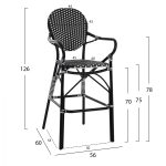 ΣΚΑΜΠΟ ΑΛΟΥΜΙΝΙΟΥ BAMBOO LOOK ΜΕ WICKER ΜΑΥΡΟ ΛΕΥΚΟ HM5794.02 56x60x126 εκ. - Image 2