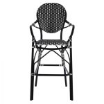 ΣΚΑΜΠΟ ΑΛΟΥΜΙΝΙΟΥ BAMBOO LOOK ΜΕ WICKER ΜΑΥΡΟ ΛΕΥΚΟ HM5794.02 56x60x126 εκ. - Image 3