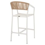 ΣΚΑΜΠΟ ΑΛΟΥΜΙΝΙΟΥ ΜΕ ΜΠΡΑΤΣΑ MIRI ΛΕΥΚΟ PE RATTAN ΠΛΑΤΗ TEXTLINE 56x58x105Y εκ.HM5892.02 - Image 5
