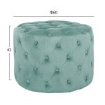 ΣΚΑΜΠΟ KASSIE ΦΥΣΤΙΚΙ ΒΕΛΟΥΔΟ ΤΥΠΟΥ CHESTERFIELD HM8406.07 Φ60X43Υ εκ. - Image 2