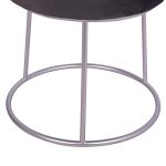 ΣΚΑΜΠΟ KARLO ΓΚΡΙ ΒΕΛΟΥΔΟ ΜΕ ΑΣΗΜΙ ΒΑΣΗ HM8411.01 Φ36x38Υ εκ. - Image 5