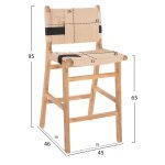 ΣΚΑΜΠΟ ΜΕΣΑΙΟΥ ΥΨΟΥΣ HM9325.01 RUBBERWOOD & ΣΧΟΙΝΙ-ΦΥΣΙΚΟ RUSTIC 45x46x95Υεκ. - Image 2