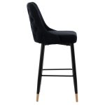 ΣΚΑΜΠΟ ΜΠΑΡ SERENITY HM8519.04 ΒΕΛΟΥΔΟ ΜΑΥΡΟ ΜΕ ΜΕΤΑΛΛΙΚΟ ΣΚΕΛΕΤΟ 53x48x110 εκ. - Image 4