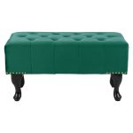 ΤΑΜΠΟΥΡΕ T.CHESTERFIELD EMMA HM226.03 ΚΥΠΑΡΙΣΣΙ ΒΕΛΟΥΔΟ-ΜΑΥΡΑ ΠΟΔΙΑ 80x45x40Υεκ - Image 3