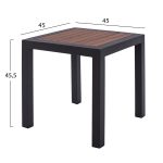 ΤΡΑΠΕΖΙ ΑΛΟΥΜΙΝΙΟΥ SABRA HM5403.02 ΓΚΡΙ ΜΕ POLYWOOD 45Χ45X45,5Yεκ. - Image 2
