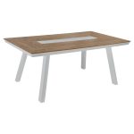 ΤΡΑΠΕΖΙ ΑΛΟΥΜΙΝΙΟΥ TABER HM5131.11 ΛΕΥΚΟ ΜΕ POLYWOOD TOP 200x100x75Υεκ