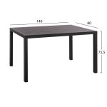 ΤΡΑΠΕΖΙ ΤΡΑΠΕΖΑΡΙΑΣ ΑΛΟΥΜΙΝΙΟΥ SAHIRA HM5571.02 ΑΝΘΡΑΚΙ 140Χ80X75,5Υεκ. - Image 2