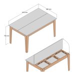ΤΡΑΠΕΖΙ STANDARD HM9507.05 ΜΕΛΑΜΙΝΗ ΚΑΡΥΔΙ-ΜΑΥΡΟ ΜΑΡΜΑΡΟ ΜΕ ΑΠΟΘ.ΧΩΡΟ 145x88x75Yεκ. - Image 2