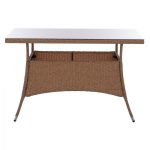 ΤΡΑΠΕΖΙ ΜΕΤΑΛΛΙΚΟ MILITARY RATTAN ΜΠΕΖ ΚΑΦΕ HM5141.32 120x70x75Υ εκ. - Image 3