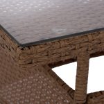 ΤΡΑΠΕΖΙ ΜΕΤΑΛΛΙΚΟ MILITARY RATTAN ΜΠΕΖ ΚΑΦΕ HM5141.32 120x70x75Υ εκ. - Image 6