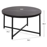 ΤΡΑΠΕΖΙ ΣΑΛΟΝΙΟΥ HM9420.03 BLACK MARBLE ΜΕΛΑΜΙΝΗ-ΜΑΥΡΗ ΜΕΤΑΛΛΙΚΗ ΒΑΣΗ Φ80x48,5Yεκ. - Image 2