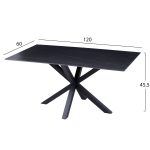 ΤΡΑΠΕΖΙ ΣΑΛΟΝΙΟΥ HM9470.04 BLACK MARBLE-ΜΑΥΡΗ ΜΕΤΑΛ.ΒΑΣΗ 120x60x45,5Yεκ. - Image 2