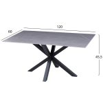 ΤΡΑΠΕΖΙ ΣΑΛΟΝΙΟΥ HM9470.05 GREY MARBLE-ΜΑΥΡΗ ΜΕΤΑΛ.ΒΑΣΗ 120x60x45,5Yεκ. - Image 2