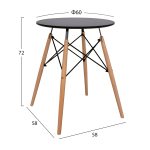ΤΡΑΠΕΖΙ MINIMAL ΣΤΡΟΓΓΥΛΟ HM0060.02 ΜΑΥΡΟ ΧΡΩΜΑ MDF-ΠΟΔΙΑ ΟΞΙΑΣ ΦΥΣΙΚΟ Φ60Χ72Υεκ. - Image 2