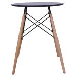 ΤΡΑΠΕΖΙ MINIMAL ΣΤΡΟΓΓΥΛΟ HM0060.02 ΜΑΥΡΟ ΧΡΩΜΑ MDF-ΠΟΔΙΑ ΟΞΙΑΣ ΦΥΣΙΚΟ Φ60Χ72Υεκ. - Image 3