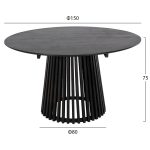 ΤΡΑΠΕΖΙ ΤΡΑΠΕΖΑΡΙΑΣ FRANTZ HM9457.12 ΜΑΣΙΦ MINDI ΞΥΛΟ ΣΕ ΜΑΥΡΟ Φ150x75Υεκ - Image 2