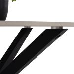 ΤΡΑΠΕΖΙ ΤΡΑΠΕΖΑΡΙΑΣ ΣΤΡΟΓΓΥΛΟ SYNTEC HM9309.02 SINTERED STONE ΛΕΥΚΟ ΜΕΤΑΛ.ΠΟΔΙΑ Φ115x75Y εκ. - Image 7