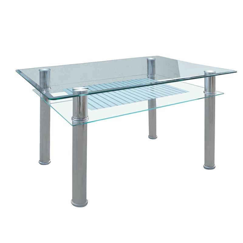 veron-trap.90x60cm-inox-gyali-enlarge VERON Τραπέζι Τραπεζαρίας Κουζίνας Inox - Γυαλί - Image 1
