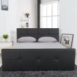 Κρεβάτι ArteLibre ANEMONE Μαύρο PU Με Αποθηκευτικό Χώρο 217.5x170.5x100cm(Στρώμα 160x200cm) - Image 2