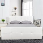 Κρεβάτι ArteLibre ANEMONE Λευκό PU Με Αποθηκευτικό Χώρο 217.5x170.5x100cm (Στρώμα 160x200cm) - Image 2
