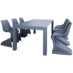 Σετ Τραπεζαρίας 7τμχ Vegas Bloom Dark Grey 100X180/220Χ75εκ. - Image 4