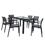 Σετ Τραπεζαρίας 7τμχ Ares Artemis Black 140Χ80Χ75εκ. - Image 4
