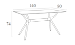 AIR ΤΡΑΠΕΖΙ 140Χ80Χ74εκ. WHITE LAMINATE 12mm - Image 4