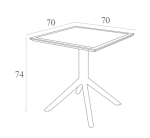 SKY TAUPE 70X70X74εκ. ΤΡΑΠΕΖΙ ΠΟΛ/ΝΙΟΥ - Image 4
