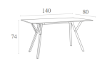 MAX ΤΡΑΠΕΖΙ 140X80Χ74εκ. BLACK LAMINATE 12mm - Image 5