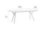 MAX ΤΡΑΠΕΖΙ 180X90Χ74εκ. BLACK LAMINATE 12mm - Image 5