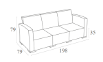 MONACO DARK GREY 3ΘΕΣΙΟΣ ΚΑΝΑΠΕΣ ΠΟΛ/ΝΙΟΥ 198X79X79εκ. - Image 5