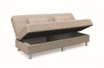 FELINA LIGHT BROWN ΥΦΑΣΜΑ 3ΘΕΣΙΟΣ ΚΑΝΑΠΕΣ/ΚΡΕΒΑΤΙ ΜΕ ΑΠΟΘ.ΧΩΡΟ 182X90X80εκ. - Image 4