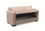 ROVER LIGHT BROWN ΥΦΑΣΜΑ 2ΘΕΣΙΟΣ ΚΑΝΑΠΕΣ/ΚΡΕΒΑΤΙ ΜΕ ΑΠΟΘ.ΧΩΡΟ 150Χ80Χ75εκ. - Image 4
