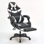 A9937 ΜΑΥΡΟ/ΛΕΥΚΟ PVC ΠΟΛΥΘΡΟΝΑ GAMING/ΜΕ ΥΠΟΠΟΔΙΟ 64X59X43-112/53-125εκ. - Image 4