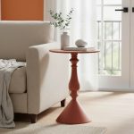 Βοηθητικό τραπέζι Lalou pakoworld μέταλλο σε απόχρωση terracotta Φ40x55εκ