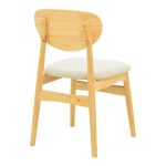 Καρέκλα Cardith pakoworld rubberwood-plywood σε φυσική απόχρωση-ύφασμα γκρι-μπεζ 48x51x78εκ - Image 3