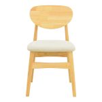 Καρέκλα Cardith pakoworld rubberwood-plywood σε φυσική απόχρωση-ύφασμα γκρι-μπεζ 48x51x78εκ - Image 5