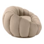 Καναπές Embrace pakoworld βελούδο σε μπεζ  απόχρωση 180x105x65εκ - Image 2