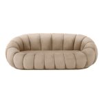 Καναπές Embrace pakoworld βελούδο σε μπεζ  απόχρωση 180x105x65εκ - Image 3