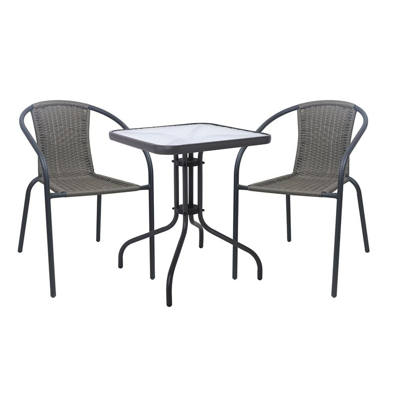 baleno-w-set-kipou-verantas-trapezi-2-polythrones-metallo-anthraki-wicker-mixed-grey-enlarge BALENO-W Set Κήπου - Βεράντας: Τραπέζι + 2 Πολυθρόνες Μέταλλο Ανθρακί, Wicker Mixed Grey - Image 1