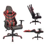BF9050 Gaming Πολυθρόνα Γραφείου, Ανάκλιση Πλάτης έως 90°, Pu Μαύρο - Κόκκινο - Image 2