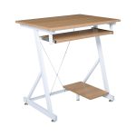 UNIT Γραφείο Η/Υ Μέταλλο Βαφή Άσπρο, Melamine Απόχρωση Sonoma - Image 2